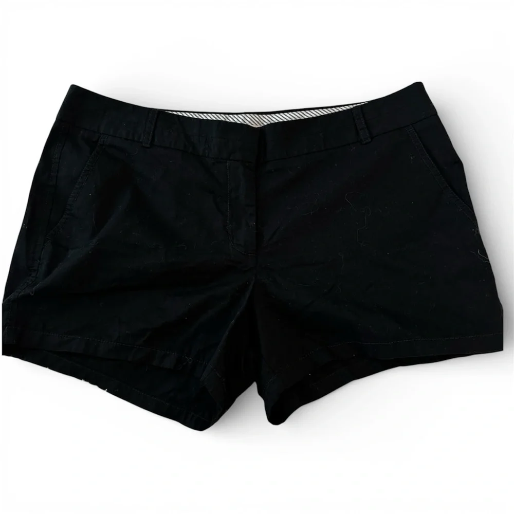 J.Crew Black Chino Broken-In Cotton Mini Shorts Size 12 | Clean Girl Classic - Picture 13 of 14